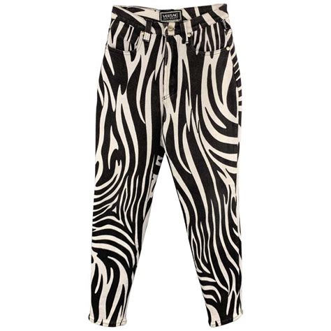 zebra print jeans from versace|VERSACE JEANS SIGNATURE Size 28 Black & White Zebra .